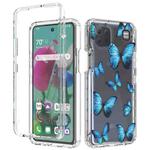 For LG K92 5G 2 in 1 High Transparent Painted Shockproof PC + TPU Protective Case(Blue Butterfly)