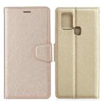 For Samsung Galaxy M31 Silk Texture Horizontal Flip Leather Case with Holder & Card Slots & Wallet & Photo Frame(Gold)