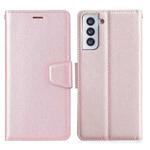 For Samsung Galaxy S21 Ultra 5G Silk Texture Horizontal Flip Leather Case with Holder & Card Slots & Wallet & Photo Frame(Rose Gold)