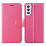 For Samsung Galaxy S21 Ultra 5G Silk Texture Horizontal Flip Leather Case with Holder & Card Slots & Wallet & Photo Frame(Rose Red)