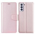 For Samsung Galaxy S21+ 5G Silk Texture Horizontal Flip Leather Case with Holder & Card Slots & Wallet & Photo Frame(Rose Gold)