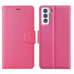 For Samsung Galaxy S21+ 5G Silk Texture Horizontal Flip Leather Case with Holder & Card Slots & Wallet & Photo Frame(Rose Red)