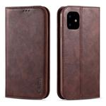 For iPhone 11 AZNS Retro Texture Magnetic Horizontal Flip PU Leather Case with Holder & Card Slots & Photo Frame(Brown)