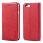 For iPhone 6 Plus / 6s Plus AZNS Retro Texture Magnetic Horizontal Flip PU Leather Case with Holder & Card Slots & Photo Frame(Red)