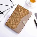 Laser Glitter Stitching Crocodile Texture Horizontal Flip Leather Case with Storage Grid & Holder For iPad Air (2020) (Gold)