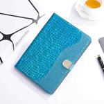 For Samsung Galaxy Tab A7 10.4 (2020) T500/T505 Laser Glitter Stitching Crocodile Texture Horizontal Flip Leather Case with Storage Grid & Holder(Blue)