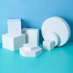8 in 1 Different Sizes Geometric Cube Solid Color Photography Photo Background Table Shooting Foam Props(White)