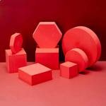 8 in 1 Different Sizes Geometric Cube Solid Color Photography Photo Background Table Shooting Foam Props(Red)