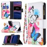 For Nokia G20 / G10 Colored Drawing Pattern Zipper Horizontal Flip Leather Case with Holder & Card Slots & Wallet(Two Butterflies)