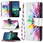 For Nokia 1.4 Colored Drawing Pattern Zipper Horizontal Flip Leather Case with Holder & Card Slots & Wallet(Lotus)