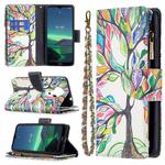 For Nokia 1.4 Colored Drawing Pattern Zipper Horizontal Flip Leather Case with Holder & Card Slots & Wallet(Tree)