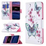 For Nokia G20 / G10 Colored Drawing Pattern Horizontal Flip Leather Case with Holder & Card Slots & Wallet(Peach Blossom Butterfly)