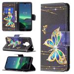 For Nokia 1.4 Colored Drawing Pattern Horizontal Flip Leather Case with Holder & Card Slots & Wallet(Big Butterfly)