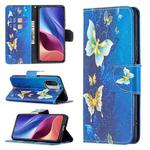 For Xiaomi Mi 11i / Poco F3 / Redmi K40 Colored Drawing Pattern Horizontal Flip Leather Case with Holder & Card Slots & Wallet(Gold Butterfly)