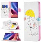 For Xiaomi Mi 11i / Poco F3 / Redmi K40 Colored Drawing Pattern Horizontal Flip Leather Case with Holder & Card Slots & Wallet(Umbrella Elephant)