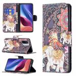 For Xiaomi Mi 11i / Poco F3 / Redmi K40 Colored Drawing Pattern Horizontal Flip Leather Case with Holder & Card Slots & Wallet(Flowers Elephant)