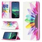 For Nokia 1.4 Colored Drawing Pattern Invisible Magnetic Horizontal Flip PU Leather Case with Holder & Card Slots & Wallet(Sun Flower)