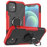 For iPhone 12 mini Machine Armor Bear Shockproof PC + TPU Protective Case with Ring Holder (Red)