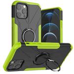 For iPhone 12 / 12 Pro Machine Armor Bear Shockproof PC + TPU Protective Case with Ring Holder(Green)