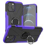 For iPhone 12 Pro Max Machine Armor Bear Shockproof PC + TPU Protective Case with Ring Holder(Purple)