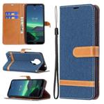 For Nokia 1.4 Color Matching Denim Texture Horizontal Flip Leather Case with Holder & Card Slots & Wallet & Lanyard(Dark Blue)