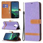 For Nokia 1.4 Color Matching Denim Texture Horizontal Flip Leather Case with Holder & Card Slots & Wallet & Lanyard(Purple)