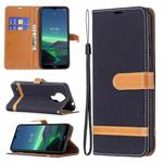 For Nokia 1.4 Color Matching Denim Texture Horizontal Flip Leather Case with Holder & Card Slots & Wallet & Lanyard(Black)