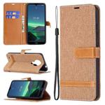 For Nokia 1.4 Color Matching Denim Texture Horizontal Flip Leather Case with Holder & Card Slots & Wallet & Lanyard(Brown)