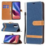 For Xiaomi Mi 11i / Poco F3 / Redmi K40 Color Matching Denim Texture Horizontal Flip Leather Case with Holder & Card Slots & Wallet & Lanyard(Dark Blue)