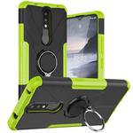 For Nokia 2.4 Machine Armor Bear Shockproof PC + TPU Protective Case with Ring Holder(Green)