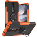 For Nokia 2.4 Machine Armor Bear Shockproof PC + TPU Protective Case with Ring Holder(Orange)