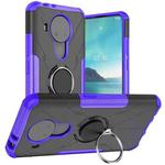 For Nokia 3.4 / 5.4 Machine Armor Bear Shockproof PC + TPU Protective Case with Ring Holder(Purple)