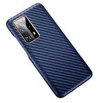 For Huawei P40 Pro+ Carbon Fiber Leather Texture Kevlar Anti-fall Phone Protective Case(Blue)