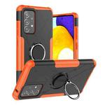 For Samsung Galaxy A52 5G / 4G Machine Armor Bear Shockproof PC + TPU Protective Case with Ring Holder(Orange)