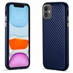 For iPhone 11 Carbon Fiber Leather Texture Kevlar Anti-fall Phone Protective Case (Blue)