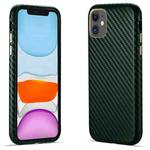 For iPhone 11 Carbon Fiber Leather Texture Kevlar Anti-fall Phone Protective Case (Green)