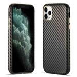 For iPhone 11 Pro Max Carbon Fiber Leather Texture Kevlar Anti-fall Phone Protective Case (Grey)