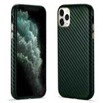 For iPhone 11 Pro Max Carbon Fiber Leather Texture Kevlar Anti-fall Phone Protective Case (Green)