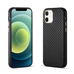 For iPhone 12 Carbon Fiber Leather Texture Kevlar Anti-fall Phone Protective Case(Black)