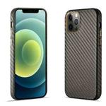 For iPhone 12 Pro Carbon Fiber Leather Texture Kevlar Anti-fall Phone Protective Case(Grey)
