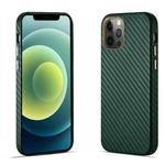 For iPhone 12 Pro Carbon Fiber Leather Texture Kevlar Anti-fall Phone Protective Case(Green)