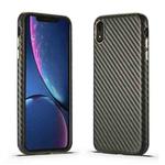For iPhone XR Carbon Fiber Leather Texture Kevlar Anti-fall Phone Protective Case(Grey)