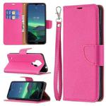 For Nokia 1.4 Litchi Texture Pure Color Horizontal Flip Leather Case with Holder & Card Slots & Wallet & Lanyard(Rose Red)
