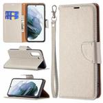 For Samsung Galaxy S21 FE / S21 Lite Litchi Texture Pure Color Horizontal Flip Leather Case with Holder & Card Slots & Wallet & Lanyard(Grey)