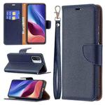 For Xiaomi Mi 11i / Poco F3 / Redmi K40 /K40 Pro Litchi Texture Pure Color Horizontal Flip Leather Case with Holder & Card Slots & Wallet & Lanyard(Dark Blue)