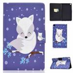 For Samsung Galaxy Tab A7 Lite 8.7 (2021) T220 / T225 Voltage Texture Colored Drawing Horizontal Flip Leather Case, with Holder & Card Slots(White Fox)