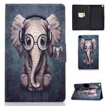 For Samsung Galaxy Tab A7 Lite 8.7 (2021) T220 / T225 Voltage Texture Colored Drawing Horizontal Flip Leather Case, with Holder & Card Slots(Elephant)