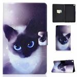 For Samsung Galaxy Tab A7 Lite 8.7 (2021) T220 / T225 Voltage Texture Colored Drawing Horizontal Flip Leather Case, with Holder & Card Slots(Blue-eyed Cat)