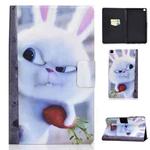 For Samsung Galaxy Tab A7 Lite 8.7 (2021) T220 / T225 Voltage Texture Colored Drawing Horizontal Flip Leather Case, with Holder & Card Slots(White Rabbit)