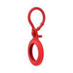 TPU Anti-scratch Shockproof Protective Cover Soft Case with Keychain Ring Loop For AirTag(Red)